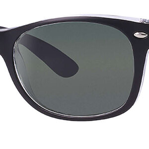 Ray-Ban RB2132 New Wayfarer Transparent Green Classic G-15 Sunglasses, 55mm