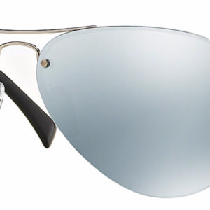 Ray-Ban RB3449 Pilot Silver Sunglasses, Mirror Lenses, 59mm