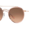 Ray-Ban RB3647N Round Double Bridge Sunglasses, Pink Gradient Lenses, 51mm