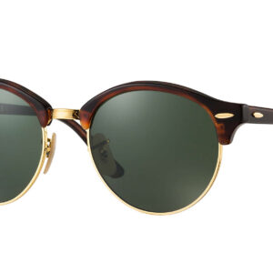 Ray-Ban RB4246 Clubround Classic Tortoise And Green Classic G-15 Sunglasses, 51mm