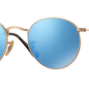Ray-Ban Round Metal Arista Sunglasses, Light Blue Gradient Flash Lenses, 50mm