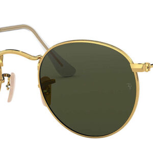 Ray-Ban Round Metal Gold Sunglasses, Green Classic G-15 Lenses, 50mm