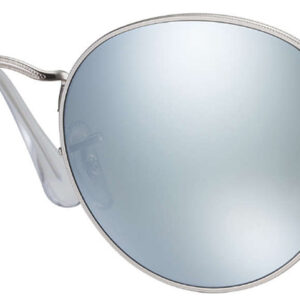 Ray-Ban Round Metal Matte Sunglasses, Silver Flash Lenses, 50mm