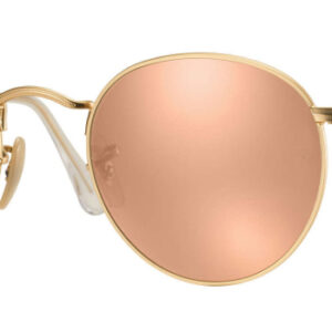 Ray-Ban Round Metal Sunglasses, Copper Flash Lenses, 50mm