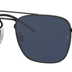 Ray-Ban Square Sunglasses 55mm with Matte Black Frame and Dark Blue Lenses