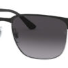 Ray-Ban Square Sunglasses 59mm with Black on Silver Frame and Grey Gradient Lenses