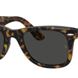 Ray-Ban Wayfarer Havana On Transparent Brown Sunglasses w/ Dark Grey Lenses, 50mm