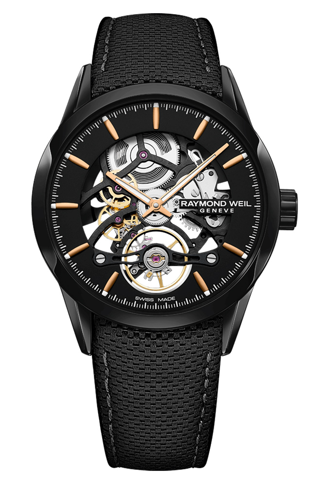 Raymond Weil Freelancer Automatic Black Skeleton Dial & Leather Strap Watch, 42mm Raymond Weil Freelancer Automatic Black Skeleton Dial & Leather Strap Watch, 42mm
