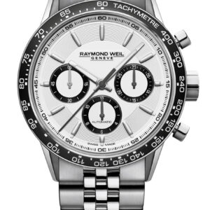 Raymond Weil Freelancer Automatic Chronograph White Dial Stainless Steel Watch, 43.5mm