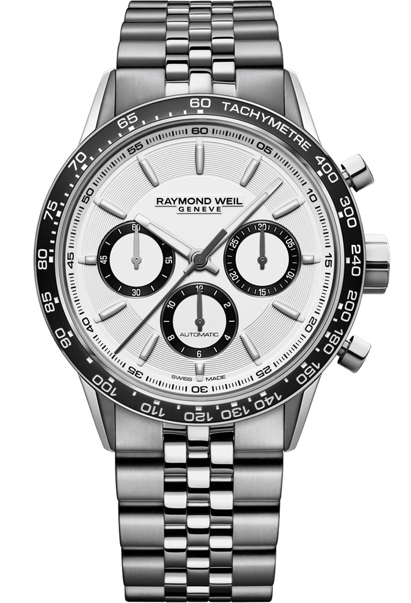 Raymond Weil Freelancer Automatic Chronograph White Dial Stainless Steel Watch, 43.5mm Raymond Weil Freelancer Automatic Chronograph White Dial Stainless Steel Watch, 43.5mm