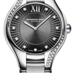 Raymond Weil Noemia Quartz Grey Dial w/ Diamonds SS Bracelet Watch, 32mm