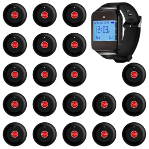 Restaurant Pager Wireless Waiter Calling System Watch Receiver Call Button for Cafe Clinic Dentist