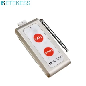 Retekess TD004 Two-key Wireless Calling Bell Pager Call Button Transmitter fo Wireless Calling System for Restaurant Coffee Shop
