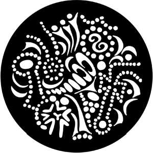 Runyon Squiggles - Stock Gobo for Gobo Light Projectors - Choose your size!