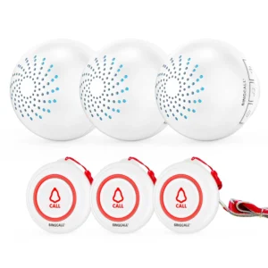 SINGCALL Caregiver Pagers Wireless System Nurse Calling Alert Help System for Personal Home 3 Receiver + 3 SOS Transmitters