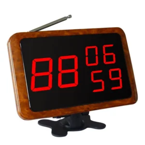 SINGCALL Wireless Calling Waiter System, APE1300 Wood Display Receiver for Welfare House, Pub