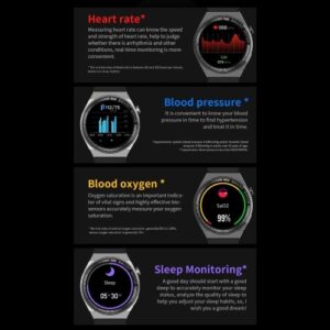 ST5 MAX 1.45'' Smartwatch Intelligent IP67Watch with BT5.0 Waterproof Fitness Tracker Multifunctional Watch MP3 Music Watch Compatible for Android iOS