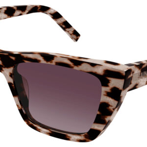 Saint Laurent Monogram Beige Leopard Sunglasses w/ Violet Lenses, 53mm