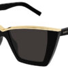 Saint Laurent New Wave Cat-Eye Sunglasses w/ Black Lenses, 63mm