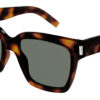 Saint Laurent New Wave Havana Sunglasses, Green Lenses, 54mm