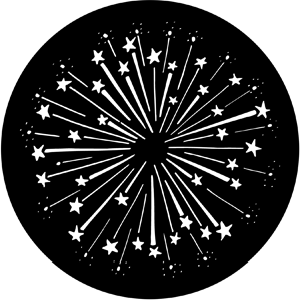Shooting Stars 2 - Stock Gobo for Gobo Light Projectors - Choose your size!