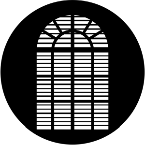 Shuttered Arch - Stock Gobo for Gobo Light Projectors - Choose your size!