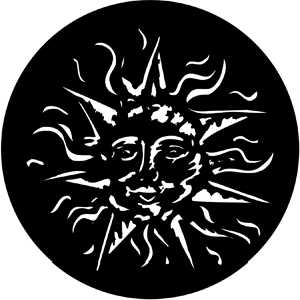 Smiling Sun - Stock Gobo for Gobo Light Projectors - Choose your size!
