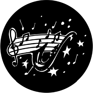 Solo Saxophone - Stock Gobo for Gobo Light Projectors - Choose your size!