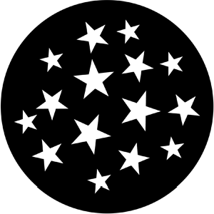 Stars 9 - Stock Gobo for Gobo Light Projectors - Choose your size!