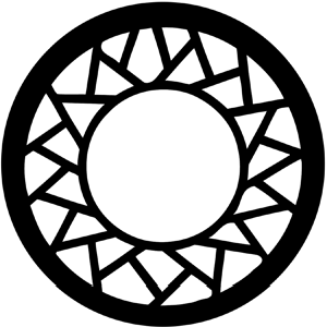Sun Circle - Stock Gobo for Gobo Light Projectors - Choose your size!