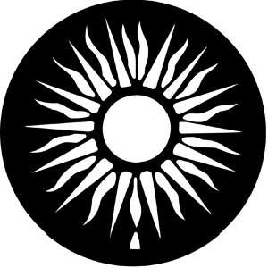 Sun - Stock Gobo for Gobo Light Projectors - Choose your size!