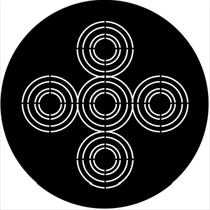Symmetric 13 - Stock Gobo for Gobo Light Projectors - Choose your size!