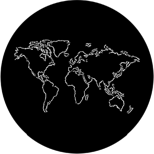 The World Outline - Stock Gobo for Gobo Light Projectors - Choose your size!