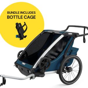 Thule Chariot Cross 2 Multisport Trailer Stroller Summer Bundle - Majolica Blue