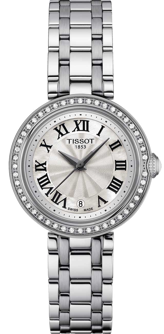 Tissot Bellissima Small Lady White MOP Dial Silver-Tone SS Bracelet Watch, 26mm Tissot Bellissima Small Lady White MOP Dial Silver-Tone SS Bracelet Watch, 26mm
