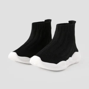 Toddler Solid Breathable Slip-on Athletic Flyknit Sports Shoes