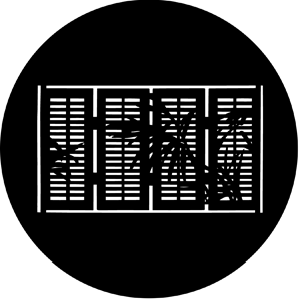 Tropical Window - Stock Gobo for Gobo Light Projectors - Choose your size!