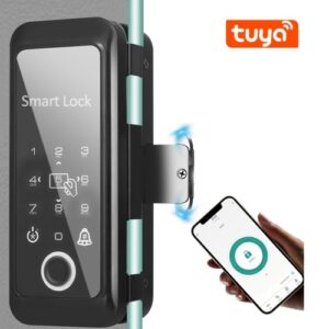 Tuya Smart Lock Fingerprint Lock Door Lock Keypad Door Lock with Handle Fingerprint Electronic Deadbolt Door Lock Smart Door Lock Compatible with Tuya APP