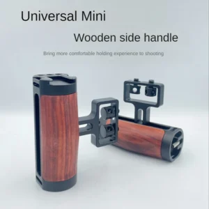 Universal DSLR Camera Cage Side Handle New For Sony/Canon/Nikon Camera Wooden Mini Handgrip 1/4 Screws Quick Release Plate