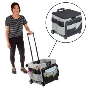 Universal Rolling Cart and Canvas Organizer - Black/Grey by ECR4Kids