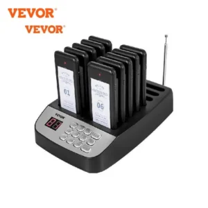 VEVOR Restaurant Pager Calling Paging System 10 Coaster Receiver Restaurants Church Nurse Clinic Queue System Wireless Pagers