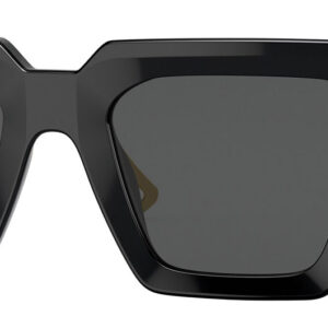 Versace Square Sunglasses with Black Frame And Dark Grey Lenses, 50mm