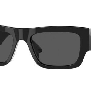 Versace VE4416U Black Sunglasses, Polarized Dark Grey Lenses, 53mm