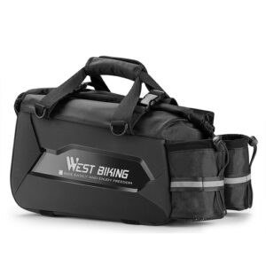 WEST BIKING Expandable Bike Rear Seats Bag Bicycle Riding Storage Bag Large Capacity Bicycle Rack Seats Bags Travel Luggage Handbag