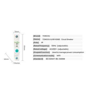 WIFI Intelligent Circuit Breaker 1P DIN ?Rail Switch Ewelink APP Control Compatible with Alexa and Google Assitant Voice Control for Home Automation