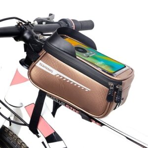Waterproof Bicycle Phone Mount Bags Front Frame Top Tube Bag with Touchscreen Phone Holder Case Cycling Bike Tool Storage Bag Pack