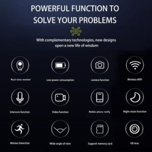 WiFi Video Doorbell Camera Wireless 1080P HD Camera 2-Way Audio Motion Detection Infrared Night Vision Real-time Monitor Support Tuya APP Waterproof Cover Support Storage Card