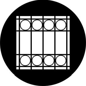 Window Grate - Stock Gobo for Gobo Light Projectors - Choose your size!