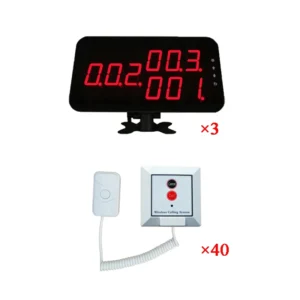 Wireless Nurse Calling System With Ycall Brand 3pcs K-4-C-red Display With 40pcs Push Call Button