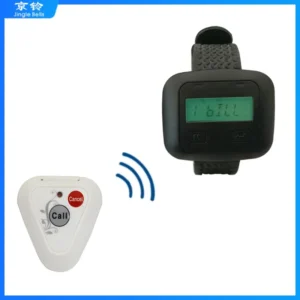 Wireless Pager System Restaurant 1 Wrist Watch Receiver +1 White Triangle Call Buttons For Church Coffee Shop